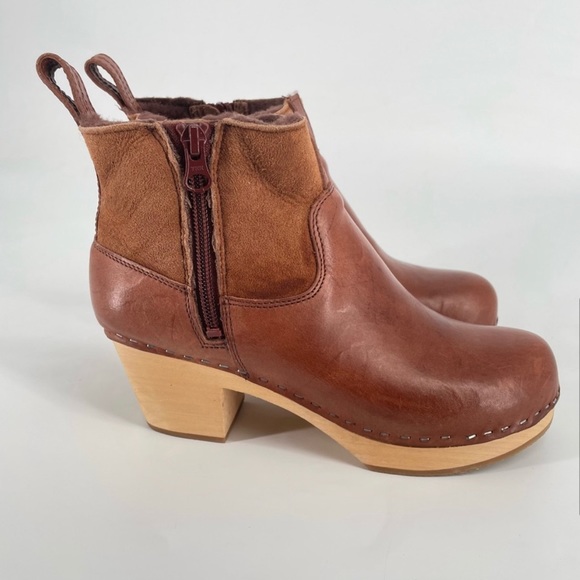 Swedish Hasbeens Shearling Lined Emy Zip It Clog Boot - Picture 4 of 11